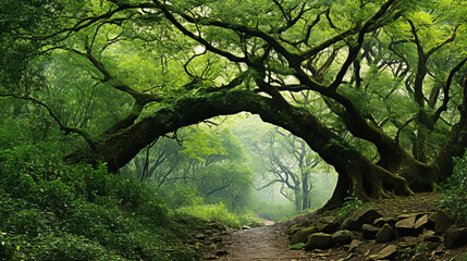 Fototapeta premium morning in the forest high definition photographic creative image