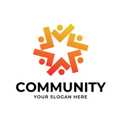 Obraz premium Global Community Logo Icon Elements Template. Community human Logo template vector