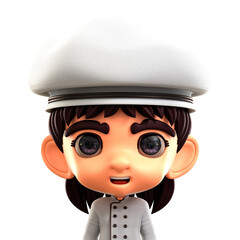 Female Chef 3D Avatar Illustration