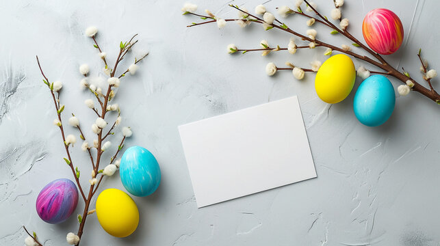 Easter background with blank card. 