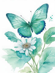 A very beautiful photo of watercolor flower white background Generative AI