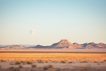 Fototapeta premium supermoon looming over a desert landscape