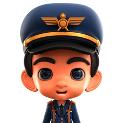 Male Pilot 3D Avatar Illustration