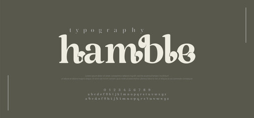 Hamble luxury elegant typography vintage serif font wedding invitation logo music fashion property - obrazy, fototapety, plakaty