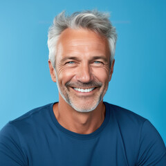 Obraz premium Radiant Elegance: A Smiling and Modern 50-60 Years Old Gentleman