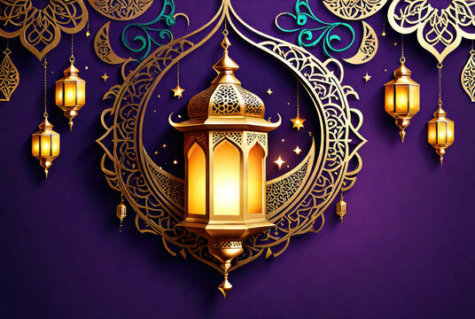 ramadan kareem islamic greeting card background illustration