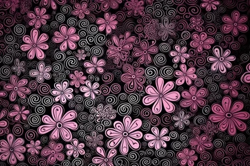Möbelaufkleber purple graphical abstract small flower 2D graphical background  © Celina