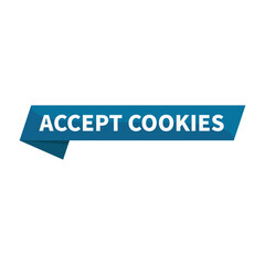 Accept Cookies Blue Ribbon Rectangle Shape For Sign Information Website Security
