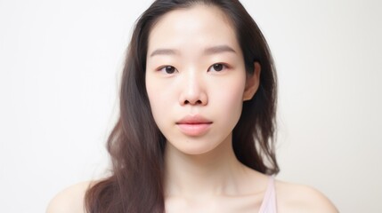 Fototapeta premium Genuine closeup of an Asian woman, embracing imperfections.