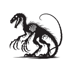 Dynamic Dimensions: Dinosaur Silhouette - Monster Reptile Vector Depicting the Dynamic and Multi-Dimensional Nature of Prehistoric Life
