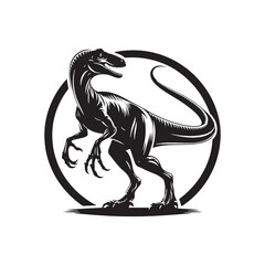 Timeless Shadows: Dinosaur Illustration - Wild Animal Vector - Monster Reptile Silhouette Emanating Timeless Shadows of Mesozoic Creatures in Silhouette
