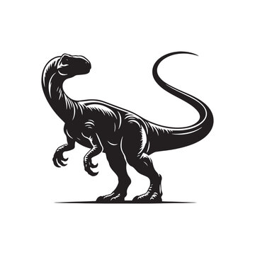 Elegance of Extinction: Dinosaur Illustration - Wild Animal Vector - Silhouette Set Depicting the Elegant Silhouettes of Extinct Creatures
