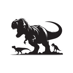 Mesozoic Majesty: Dinosaur Illustration - Wild Animal Vector - Silhouette Series Illustrating the Majestic Nature of Mesozoic Creatures
