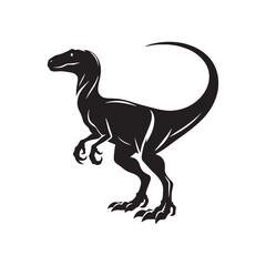 Jurassic Grace: Dinosaur Illustration - Wild Animal Vector - Silhouette Set Celebrating the Graceful Movements of Dinosaurs
