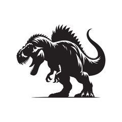 Mesozoic Marvels: Dinosaur Illustration - Wild Animal Vector - Silhouette Series Unveiling the Marvels of the Mesozoic Era
