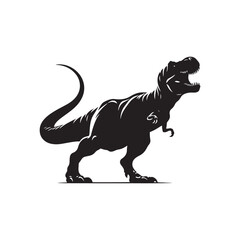 Jurassic Grace: Dinosaur Illustration - Wild Animal Vector - Silhouette Set Celebrating the Graceful Movements of Dinosaurs
