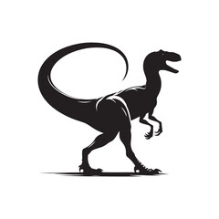 Fossilized Forms: Dinosaur Illustration - Wild Animal Vector Displaying the Artistry of Ancient Creatures in Silhouette
