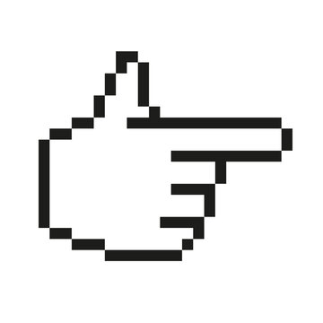 Web Mauszeiger Hand "Richtung zeigen / Menü auswahl" Pixel Style Vektor Symbol