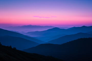 Pastel Twilight Over Soft Mountain Contours