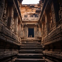 Fototapeta na wymiar Close up shot of a stunning and ancient architecture, Generative ai.