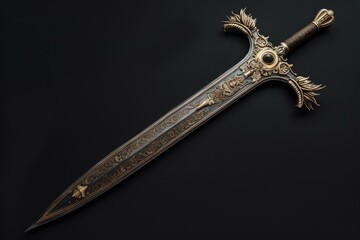 sword with a golden blade and a decorative hilt