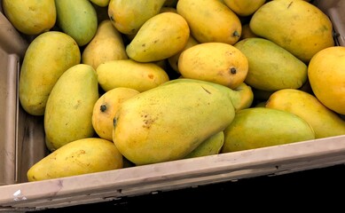 Mango on display at a farmers market
