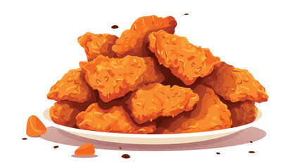 Pile of fried chicken illustration vector - obrazy, fototapety, plakaty