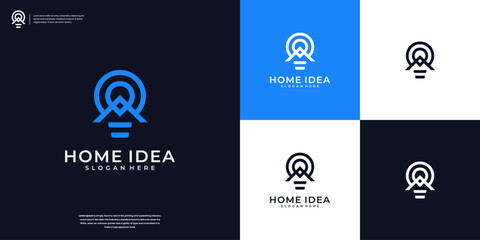 Home idea logo and business company identity - obrazy, fototapety, plakaty