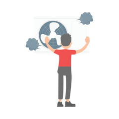 broken air conditioner illustration