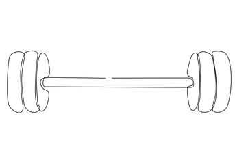 Draw a continuous line of barbells or dumbbells