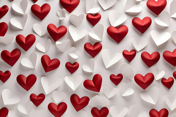 Valentine's day background with paper hearts.