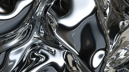 Fotobehang Abstract background, liquid metal, Banner design, web design, Trend of 2024 © Irina