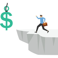 Blindfolded operation and bait, Vector illustration in flat style

