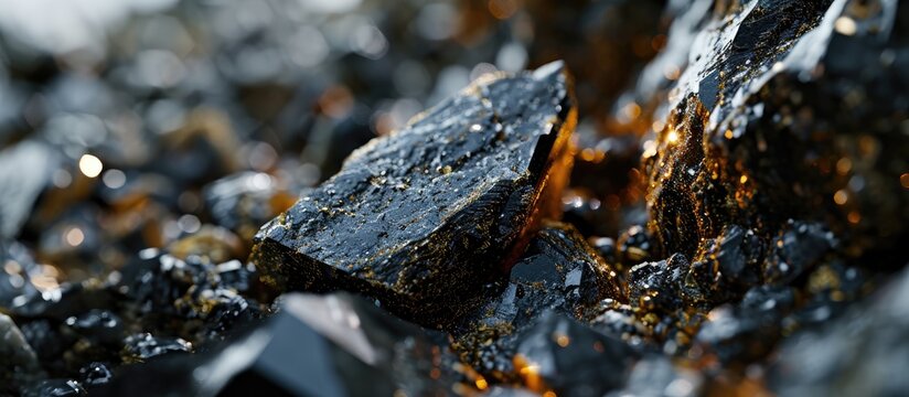 Mineral lead glance galena with blende One of the most widely distributed sulfide minerals. Copy space image. Place for adding text