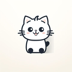 Adorable Cartoon Kitten Floating Joyfully created with Generative AI technology