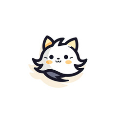 Obraz premium Adorable Cartoon Kitten Floating Joyfully created with Generative AI technology