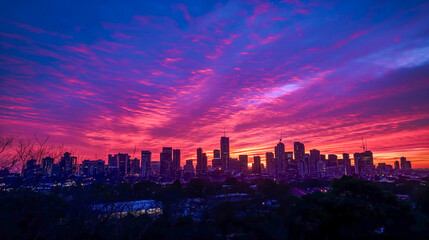 Fototapeta na wymiar Dramatic Urban Sunset