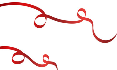 red ribbon decoration with transparent background