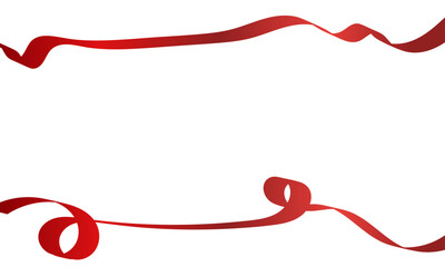 red ribbon decoration with transparent background