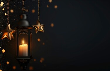 Obraz premium dark ramadan kareem traditional islamic festival religious background, ramadan social media banner or instagram post background,