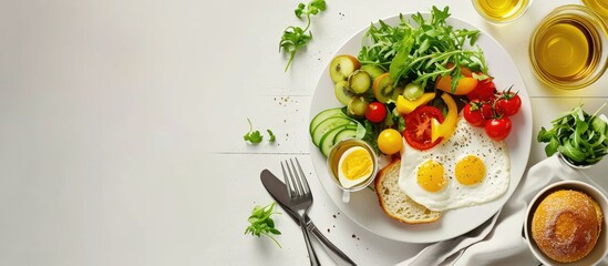 healthy breakfast. Copy space image. Place for adding text
