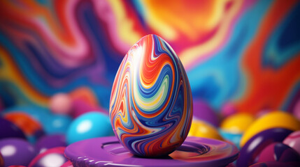 Fototapeta na wymiar Easter egg art, generative AI