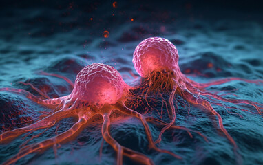 Cancer cells microscopic view