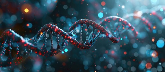 2d render of dna structure abstract background. Copy space image. Place for adding text