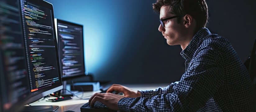 Hand writing sign Begin New Career Word Written on occupational or professional retraining or job opportunities Programmer Creating New Software Coder Typing Programming Language. Copy space image