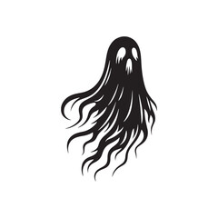 Ghostly Phantasm: Ghost Silhouette Set Adorning the Paranormal Tale - Horror Silhouette - Ghost Vector
