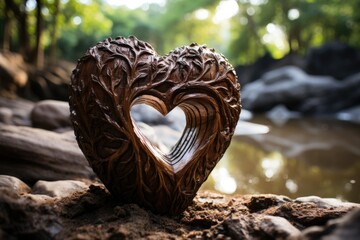 heart symbol carved or naturally formed on the trunk of a tree. It's a beautiful and timeless expression of love 