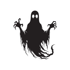 Mystic Apparitions: Spirit Vector Concluding the Spellbinding Ghost Silhouette Series - Horror Silhouette - Ghost Vector
