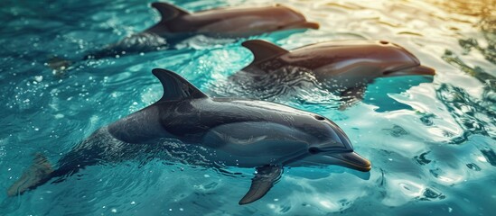 Obraz premium river dolphins in bolivia. Copy space image. Place for adding text