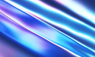Abstract trendy holographic blue foil background - holo foil . Wavy texture in pastel violet, blue and pink.